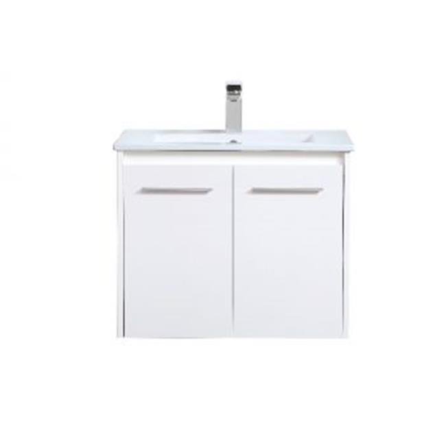 Elegant Decor VF44024WH 24 in. Single Bathroom Floating Vanity in White 24 x 18.31 x 19.69 in