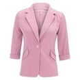 thumbnail image 2 of Sanbonepd Women's Daily Outing Regular Fit Casual Blazer Long Sleeve Solid Color Jacket, 2 of 9