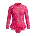 thumbnail image 4 of MEZZALL Swimwear Girls Long Sleeve One-Piece Swimsuit Summer Leopard Print Swimsuit For Kids Round Neck Bathing Hot Wear Hawaii Beachwear, 4 of 4
