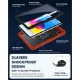 thumbnail image 5 of Lmcpa Case for iPad (A16) 11th Generation 11 inch 2025, iPad 10th Generation 10.9 inch 2022 with Pencil Holder, Shockproof Cover with Screen Protector/360° Rotate Hand Strap/Stand, Red, 5 of 7