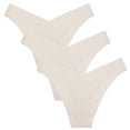 thumbnail image 1 of Conjunto de 3 piezas de bragas de seda de hielo sin rastro de algodón para mujer, bragas de mujer con borde de cintura en forma de V, 1 of 5