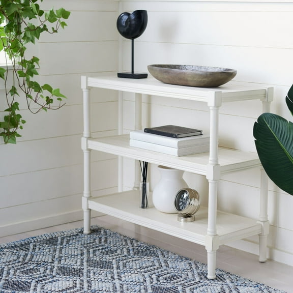 Rafiki 3-Shelf Console Table | Distressed White |
