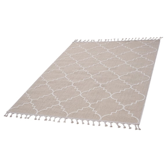 Area Rugs LOOM & LUXE Collection 8X10 Ivory /Trellis Indoor/Outdoor Area Rug,Runner Rugs