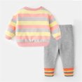 thumbnail image 2 of Gibobby Conjunto Niños pequeños Bebés Niños Niñas de dibujos animados lindo Sudadera Pullover Tops Pantalones a rayas Pantalones Traje Conjunto 2PCS Ropa(Rosa,12-18 Meses), 2 of 5