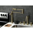 thumbnail image 2 of Kingston Brass KS4707BEX Essex Deck Mount Pot Filler Faucet, Brushed Brass, 2 of 8