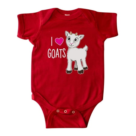 

Inktastic I Love Goats- cute goat Gift Baby Boy or Baby Girl Bodysuit
