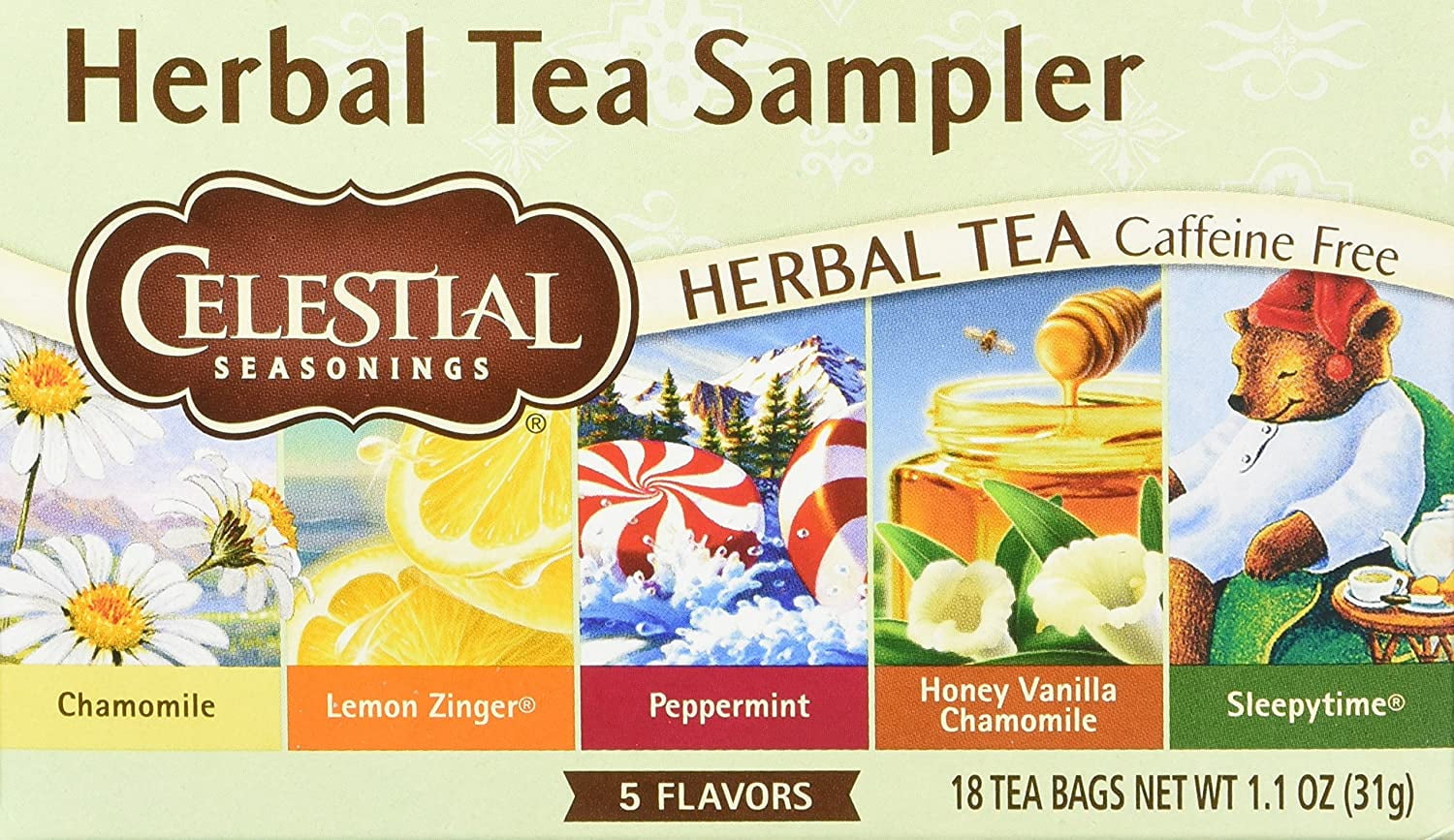 Celestial Seasonings Herbal Tea Sampler With 5 Flavors 18 Ea (Pack Of 2 ...