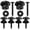 Black, variant on NICERIO 6Pcs Guitar Strap Locks Plated Silver Metal Nails for Secure Bass and Guitar Strap Fixation