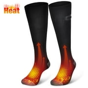 Heated Socks for Men Women- Rechargeable Washable Electric Thermal Warming Socks for Hunting Winter Skiing Fishing Outdoors, Black, M