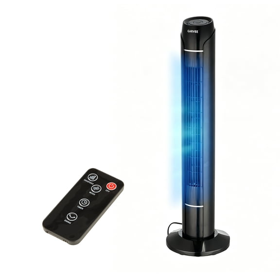 Quiet Bladeless Tower Fan for Bedroom – 36" Standing Fan, 3 Speeds, 4 Modes, Remote & Touch Control