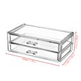 thumbnail image 3 of Gnmfd Desktop Vanity Drawer Makeup Organizer Clear Acrylic Double Layer Storage with Bottom Mat, Compact Storage for Cosmetics Jewelry Beauty Accessories, Tabletop Countertop Organizer, 3 of 8