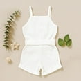 thumbnail image 6 of Toddler Baby Girl Clothes Summer Romper Cotton Solid Color Ruffles Sleeveless Short Jumpsuit Kids Summer Outfits, 6 of 8