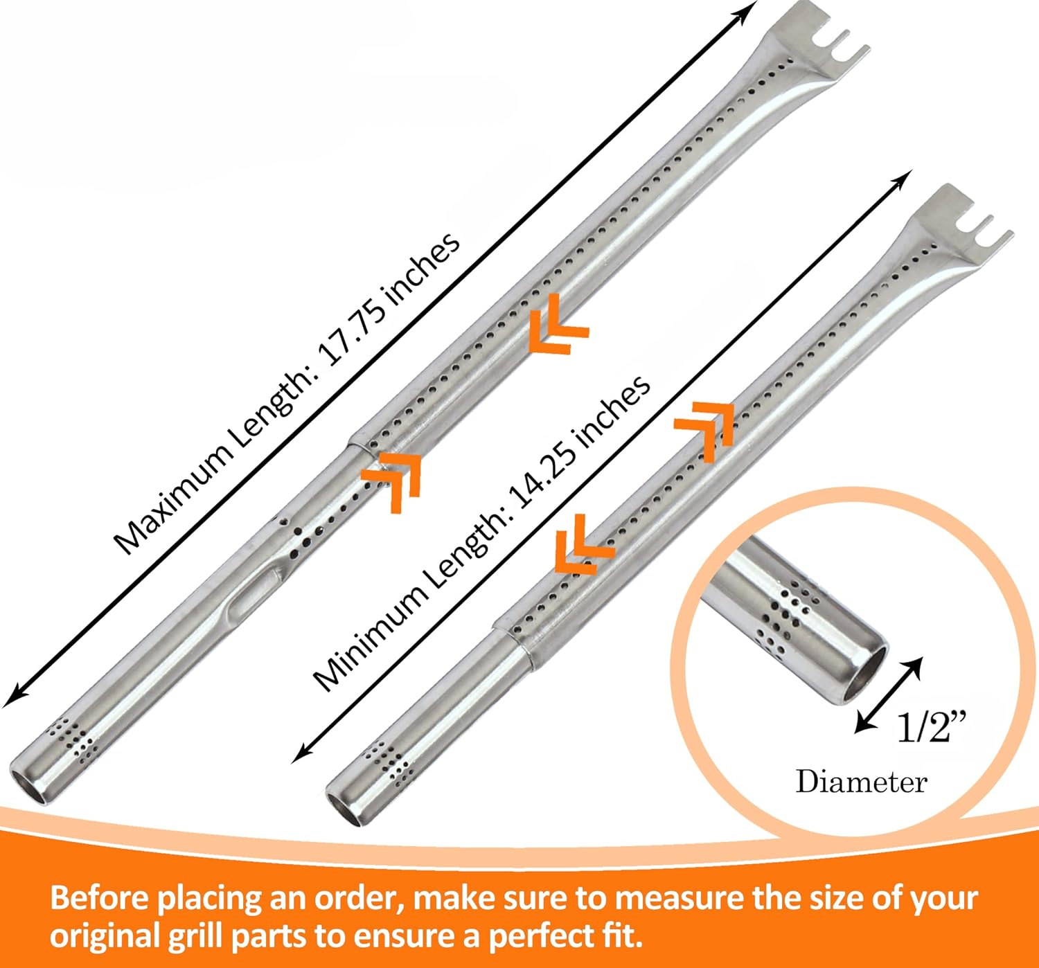Stainless Steel Tube Burners 3-Pack For Weber Genesis Silver B/C - Weber OEM