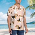 thumbnail image 5 of Balery Beagle Dog On Brown Print Men's Hawaiian Shirts Short Sleeve Beach Shirt Relaxed Fit Vacation Button Down Shirts-X-Large, 5 of 9