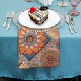 thumbnail image 4 of PHYHOO Flowers Mandalas Cloth Napkins Soft Patchwork Pattern in Ethnic Style Polyester Dinner Napkin for Family Restaurant Weddings Parties 2 PCS, 4 of 7
