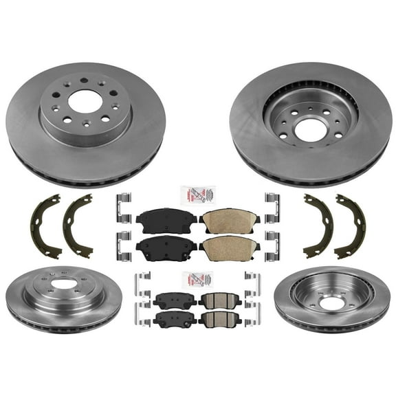 Front & Rear Disc Brake Rotors & Pads For Cadillac ATS 14-18 w/ 321MM Frt Rotors