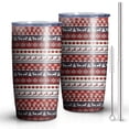 thumbnail image 2 of 20oz Tumblers Red Christmas Deer and Snowflake Pattern Stainless Steel Vacuum Insulated Double Wall Travel Tumbler Cups Mug with Lid and Straw,Cleaning Brush for Cold & Hot Drinks, 2 of 7