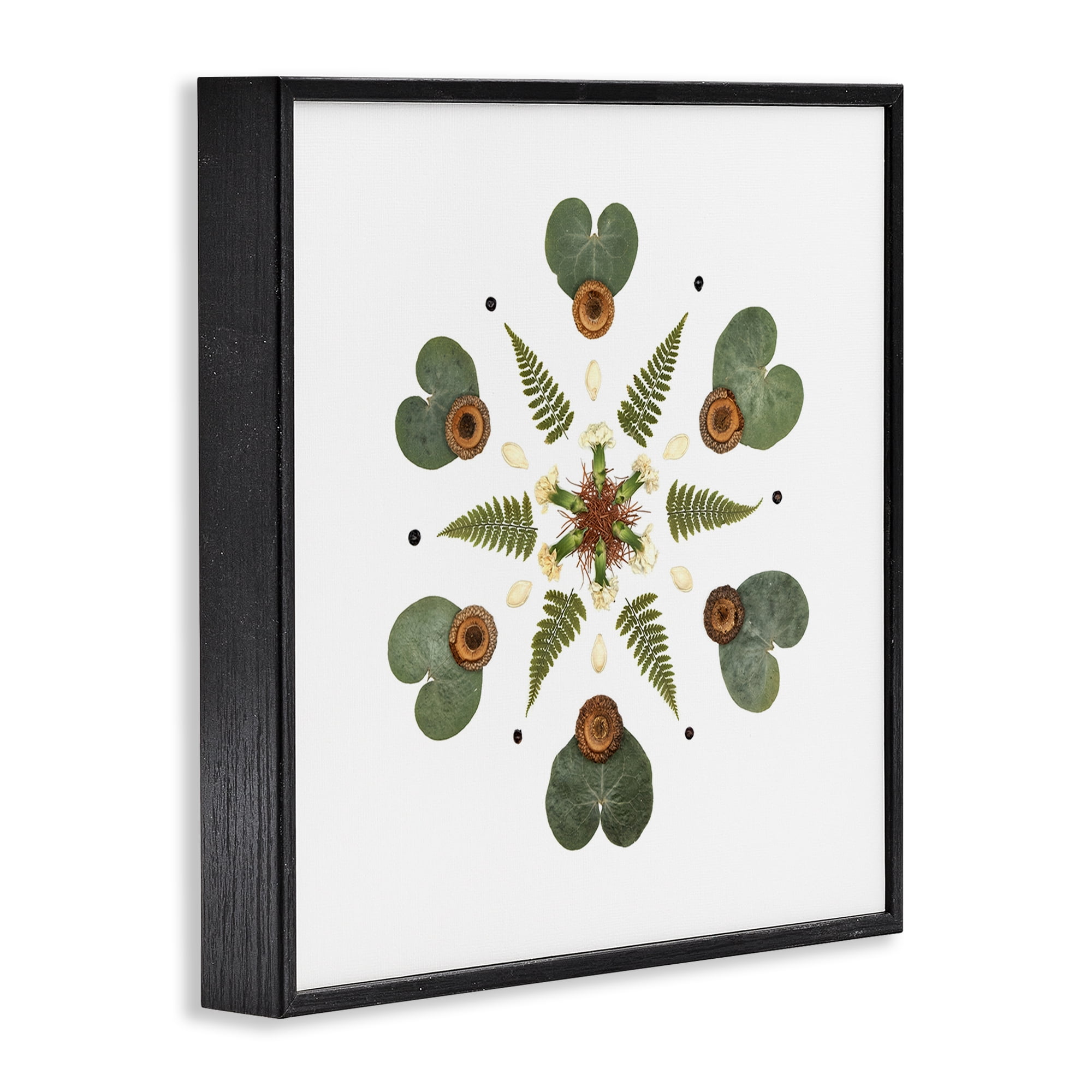 Stupell Industries Lily Pad & Fern Mandala Black Framed Giclee Art, design by Beth Adoette