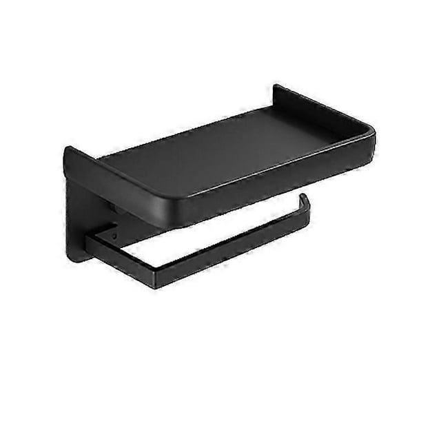 1PCS Wall Mounted Toilet Paper Roll Holder Roll Tissue Holder with Storage Shelf Aluminum Toilet Roll Stand for Bathroom and Kitchen