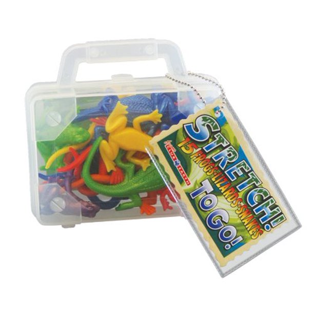 Stretchy Reptile Toy Includes 15 Frogs, Lizards And Snakes In OnThe
