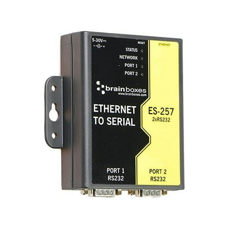 UPC: 0837324001778 | Brainboxes ES-257 2 Port RS232 Ethernet to Serial Adapter