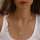 thumbnail image 2 of Collares Con Geométrico Cadena Clip Chapada en Oro para Mujer (estilo Dorado 1), 2 of 4