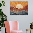 thumbnail image 3 of Fenyluxe Sunset Waves Sun Canvas Wall Decor for Bathroom Hang Ready Room Home Art Decor - Ideal Gift for Wedding, Christmas & More 16x12in, 3 of 6