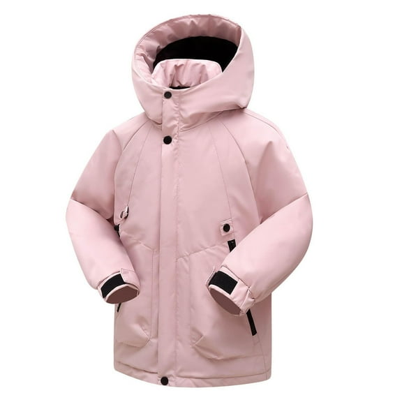 Otqutp Boys Insulated Parka Winter Coat Kids Warm Jacket Water-Resistant Windproof Hiking Outerwear Girls Hooded Windbreaker