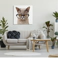 thumbnail image 2 of Stupell Cat Face Hipster Glasses Animals & Insects Painting Gallery Wrapped Canvas Print Wall Art, 2 of 7