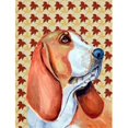 thumbnail image 1 of 11 x 15 In. Basset Hound Fall Leaves Portrait Flag, Garden Size, 1 of 1