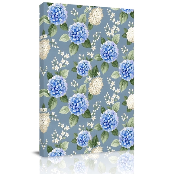 Canvas Wall Art Red Blue Hydrangea Canvas Art Print Floral Countryside Spring Summer Pictures Wall Decor for Living Room Bedroom Artwork Decorations Stretched Framed Ready to Hang 24"x36"