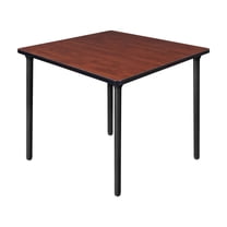 Kee 36" Square Folding Breakroom Table- Cherry/ Black