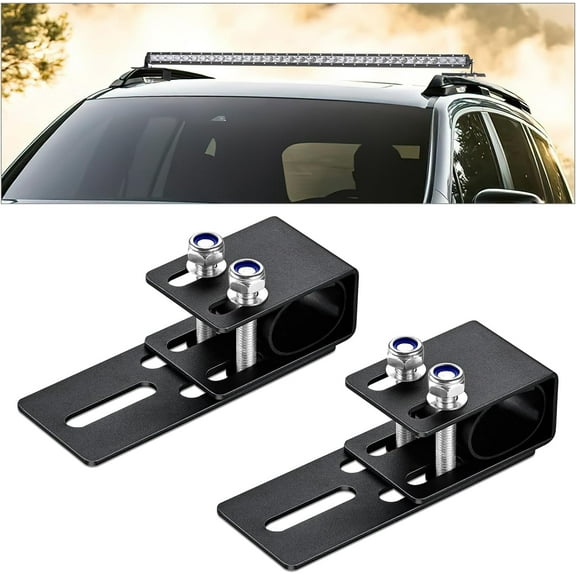 Nilight LED Light Bar Bracket Non-Slip Light Clip Mounting Brackets for SUV, Off-Road, Vehicles with Luggage Racks 2 Years Warranty,Black