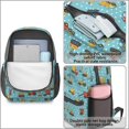 thumbnail image 4 of Crane and Mixer Blue Pattern 17" School Backpacks for Teens,Waterproof Oxford Fabric,S-Shape Padded Straps for School,Travel,Hiking,Camping, 4 of 6