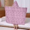 thumbnail image 5 of Pink Butterfly Pattern Hooded Bath Towel，50"x30" for Ages 3 To 12 Kids, Quick Dry Lightweight Soft Microfiber Hood Beach Towel Cover Up for Kids, 5 of 7