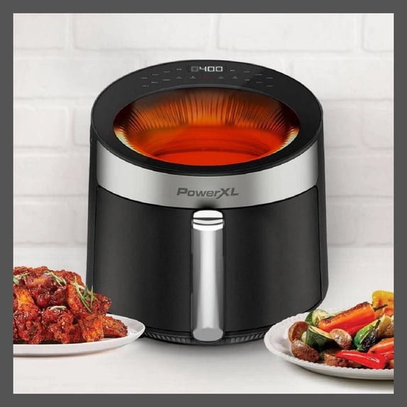 (Open Box) PowerXL 5.3QT Air Fryer 360 Supercharged Hot Window Fast Heat-up 400