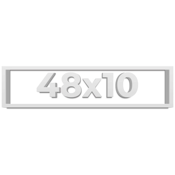 48x10 Shadow Box High Gloss White Display Frame | 1.625 Inches Deep | 1 Inch Moulding Width | Solid