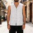 thumbnail image 4 of RFQWOVSR Mens Cotton Linen Summer Vest with Chinese Knot Buttons Loose Fit Retro M, 4 of 6