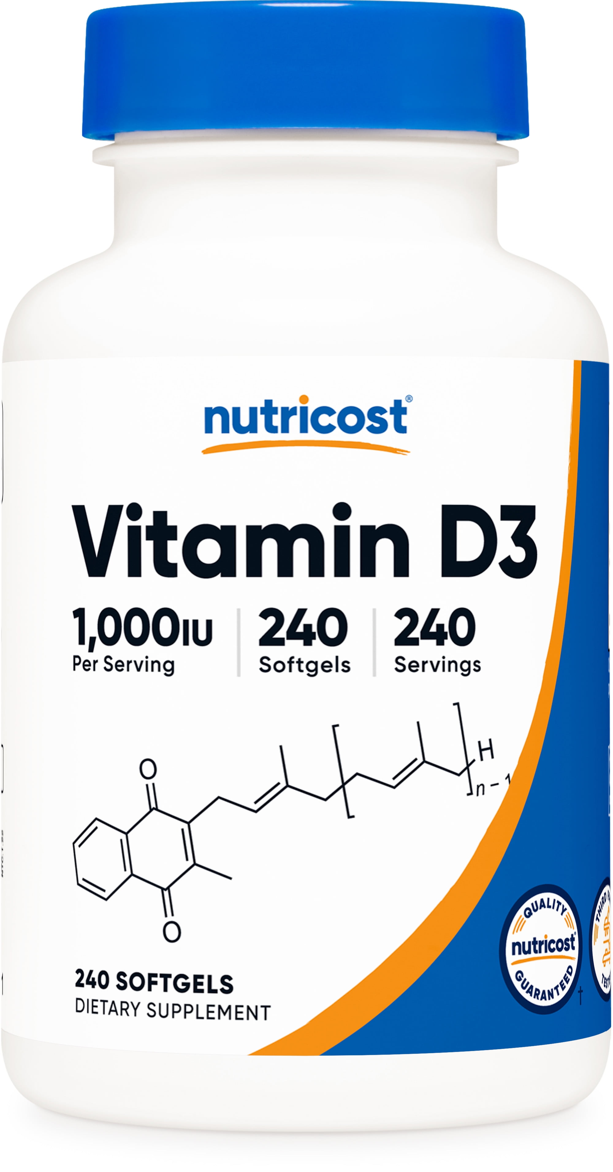 Nutricost Vitamin D3 1000iu Softgels, 240 Softgels, Non-GMO & Gluten Free Supplement