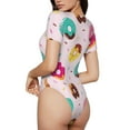 thumbnail image 3 of Easygdp Donut Women'S Waist-Cinching Short-Sleeved Onesie, Olastic Onesiet,Snaps At Bottom,Easy To Put On And Take Off - Small, 3 of 9