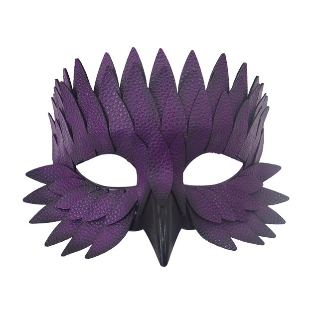 Máscara de pájaro cómoda de usar, cubrebocas, máscara de mascarada para escenario, graduación, cumpleaños púrpura
