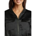 thumbnail image 4 of Madden NYC Juniors Satin Bomber Jacket, Sizes XS-3XL, 4 of 5