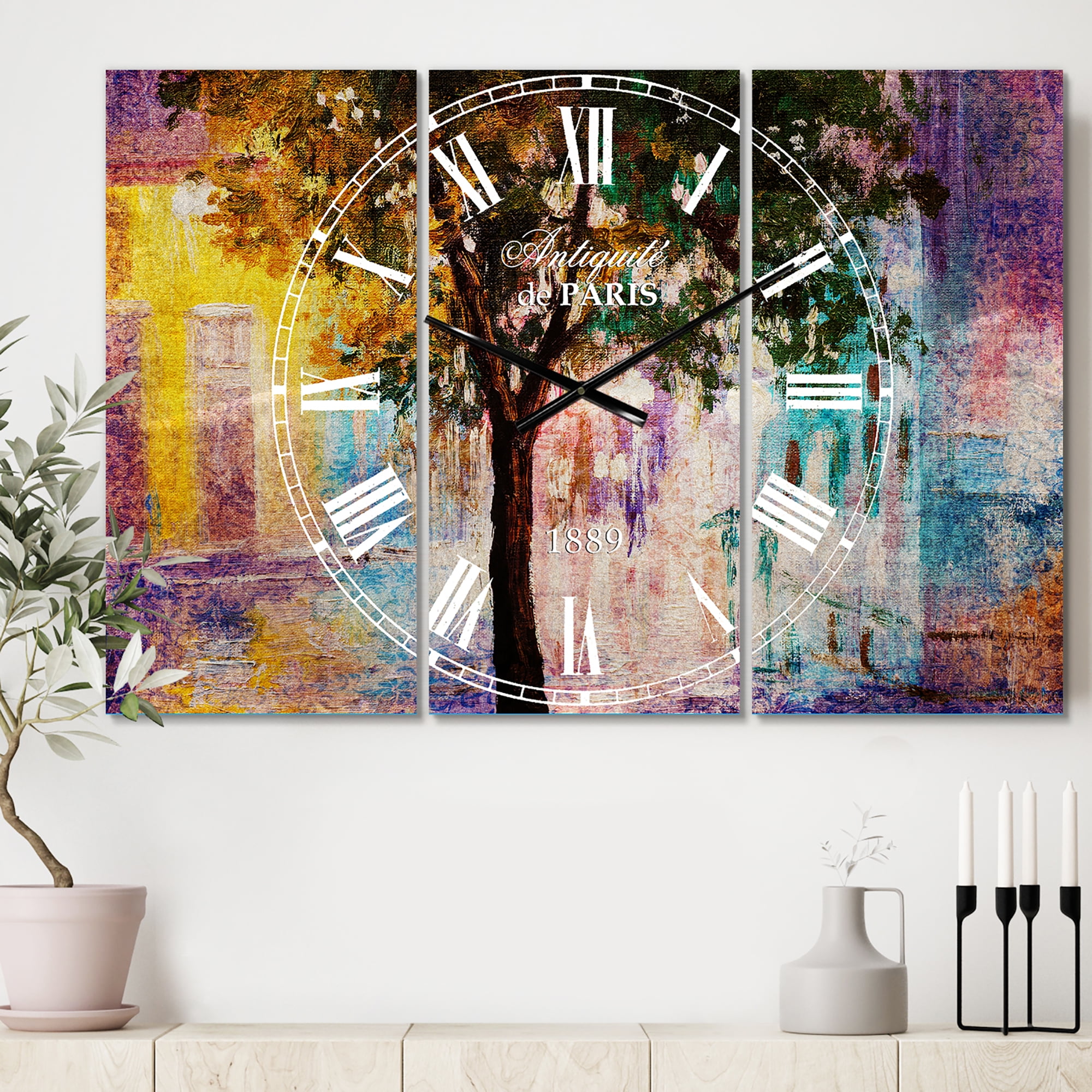 Designart 'Couple Walking in Rain' Mediterranean wall clock