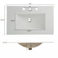 thumbnail image 4 of 30" Fluted Design Bathroom Vanity with Storage, Modern Minimalist Bathroom Vanity with Soft Close Drawers, Freestanding Storage Cabinet with Ceramic Sink for Bathroom, White, 4 of 7