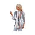 thumbnail image 5 of Ronuti 3/4 Length Sleeve Womens Tops V Neck Tunic Shirts Loose Curved Hem Blouses Dressy Casual M-3XL, 5 of 9
