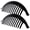 Black, variant on Black Decorative Hair Combs Set of 2 for Bun Chignon Up-do Styling