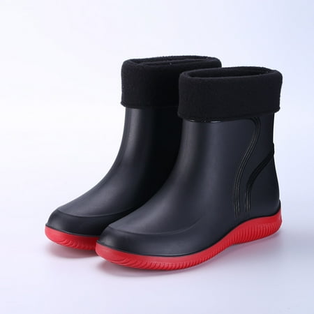 

Men s Short Ankle Rain Boots Warm Lightweight Chelsea Rain Boots Rubber Waterproof Booties