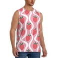 thumbnail image 2 of Uemuo Strawberries Pattern Men's Sleeveless T-Shirt,Muscle Athletic Tank Top, Moisture-wicking Quick-dry Breathable Classic Tee Top for Gym Run Outdoor Sports-X-Large, 2 of 8