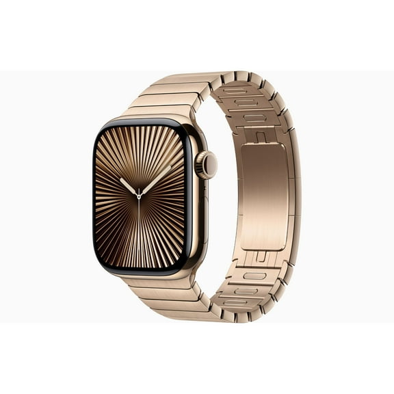Restored Apple Watch Series 10 GPS + Cellular 46MM Gold Titanium Case with Stainless Steel Gold Link Bracelet (Refurbished)