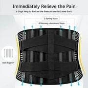 Back Braces Support Belt for Lower Back Pain Relief with 6 Stays, Breathable Back Support Belt for Men/Women for work , Anti-skid lumbar support belt with 16-hole Mesh for sciatica(L)